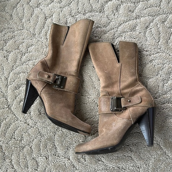 Donald J Pliner Women’s Tan Heel Boots Size 8M Made in Italy